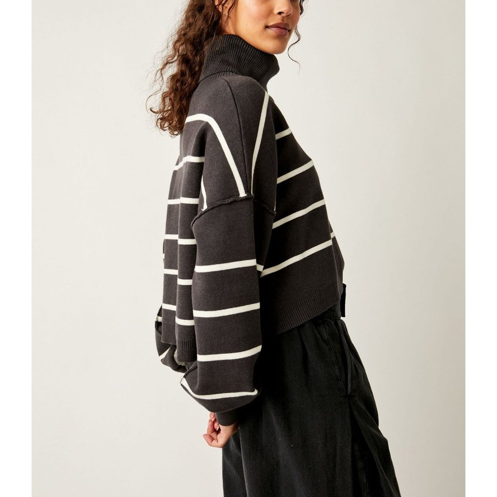 FREE PEOPLE Paulie Sweater / Smoked Pearl Combo - Picture 5 of 9
